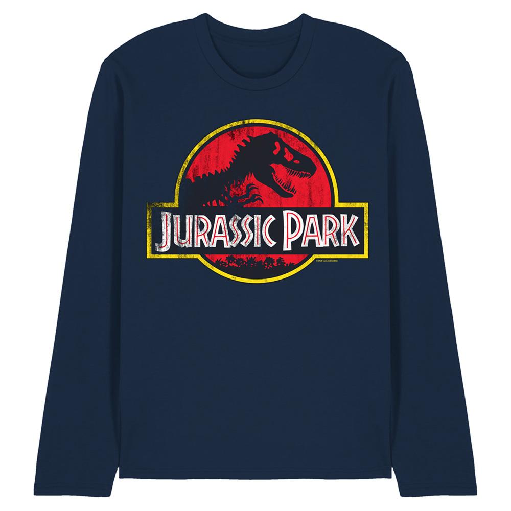 JURASSIC PARK Unisex Adult Distressed Logo Long-Sleeved T-Shirt