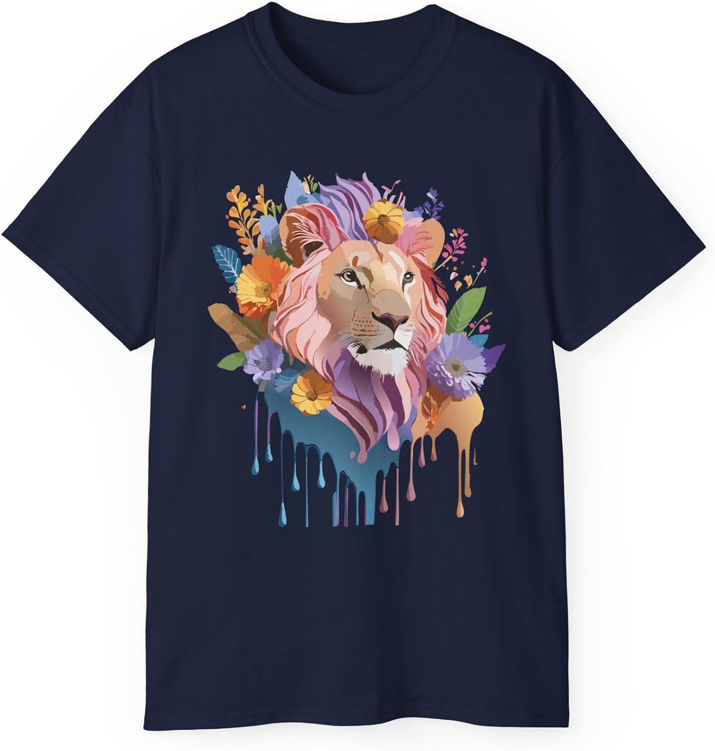 

Lion Graphic Design Tee, Lion Shirt, Floral Vintage Tees, Art Design T-Shirt, Animal Graphic Tee, Animal Shirts 4 5XL різнокольоровий
