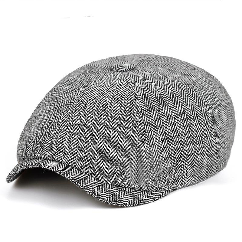 New Fashion casual Gavroche vintage pour hommes automne et hiver béret chapeau britannique chevrons plat hip-hop chapeau béret