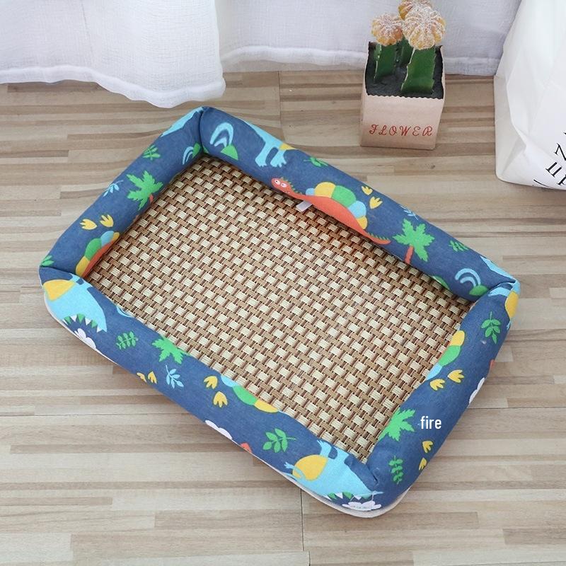 Rattan Cat Bed with Cooling Ice Pad - Four Seasons Universal Cat Nest