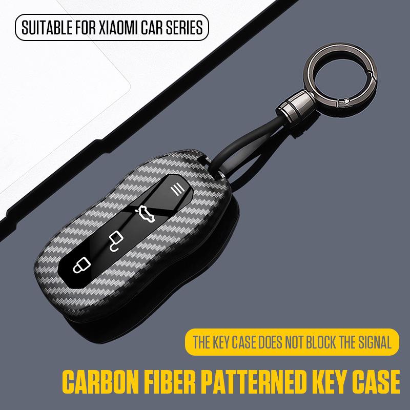 Xiaomi SU7 Ultra Second Gen Carbon Fiber Car Key Case with Card Holder & Buckle