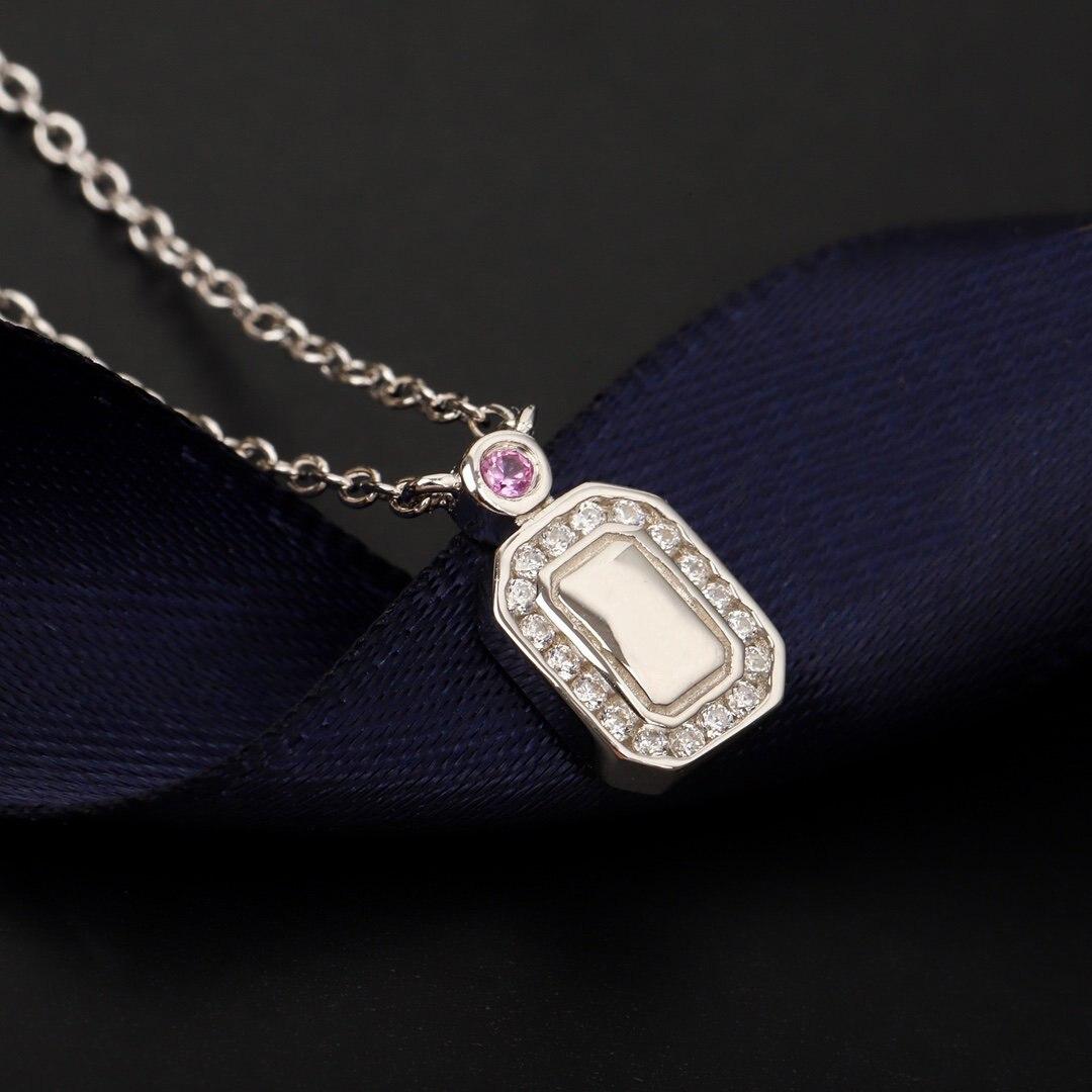 

НОВИНКА IN2023 Новое популярное универсальное банкетное модное ожерелье из смолы высокого качества с розовым сапфиром и бриллиантом в виде флакона для духов 45cm розовый