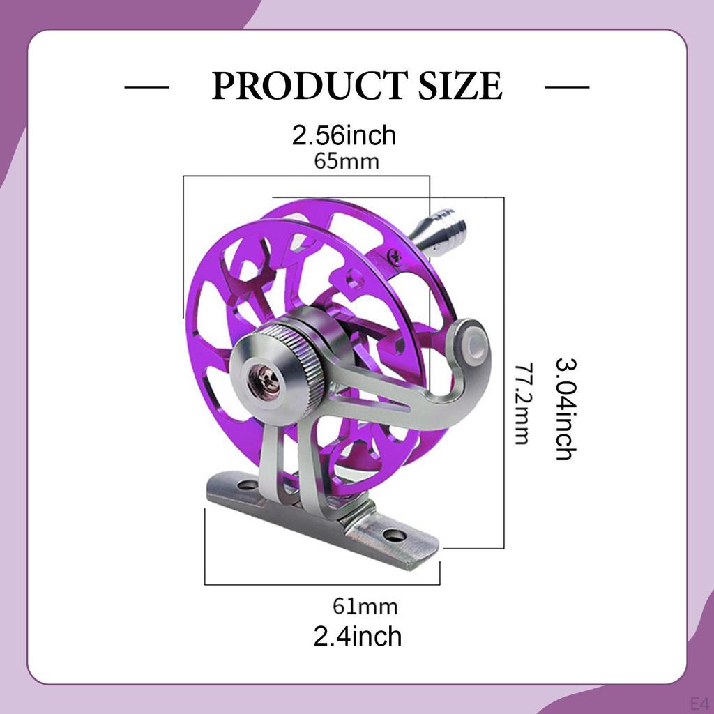 3 Kg Lightweight Ice Fishing Reel, 65 Mm Spool Made Entirely of Metal, Accessories for Fresh