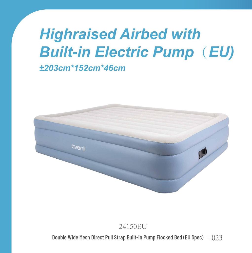 JILONG Double Inflatable Mattress with Built-in Pump and Widened Mesh Design