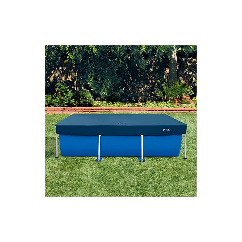 INTEX Rectangular Frame Pool Cover 28036 (for 260 x 160 cm pools) Rectangular, Debris Repellent, Water Stain Prevention, 2.6m Size