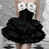 French Strapless Bow Fishtail Waist-Cinching Short Puffy Skirt Party Dress