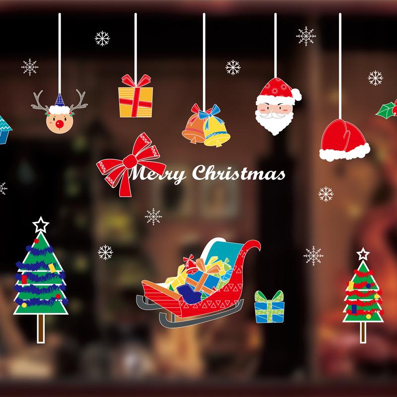 Autocolante Festive de Sărbători: Decor Static pentru Uși și Ferestre de Sticlă pentru Crăciun și Anul Nou
