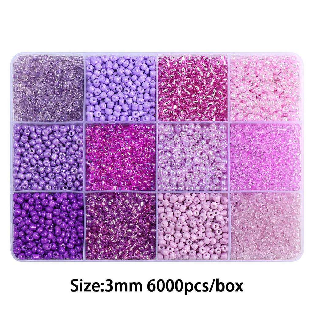 8/10/12/15 Grid Box: Seed Beads, Sequins, Imitation Pearls for DIY Necklaces & Phone Chains