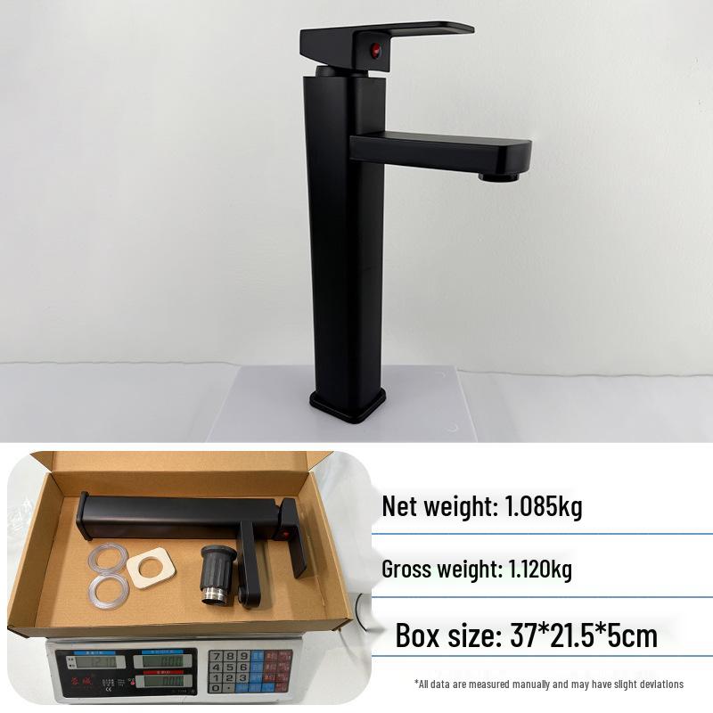Artistic Basin Faucet: Elevated Single Hole, Dual Temperature Control for Bathroom Sink