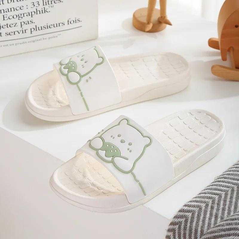 

Woman Summer Beach Slides Cartoon Teddy Bear Women Shoes Platform Cloud Sandal Flip Flops Cute Non Slip Anti Skid Ladies 2025 36-37 зелений