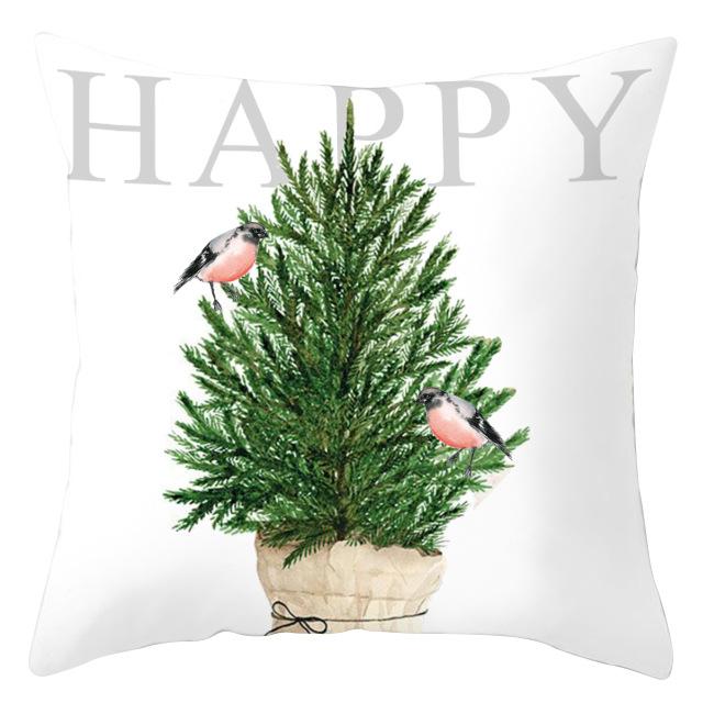 Cross-border Wholesale Christmas Pillow Covers Printed Holiday Sofa Car Pillow Waist Back Cushion Cover