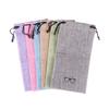 5/10/20Pcs Portable Linen Fabric Pouch For Sunglasses Bag Multi-Functional Eyeglasses Case Optical Glasses Lanyard Cloth Bags