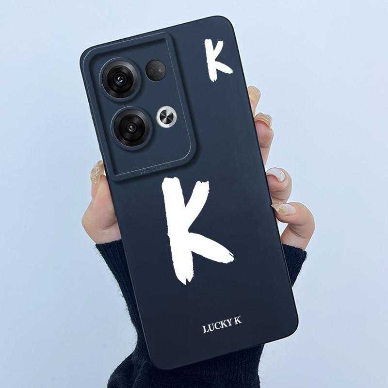 For OPPO Reno 8 Pro 5G Reno8 Reno8 Pro Plus Shockproof Phone Case Lucky Initial Letter Casing Silicone Soft Matte Back Cover