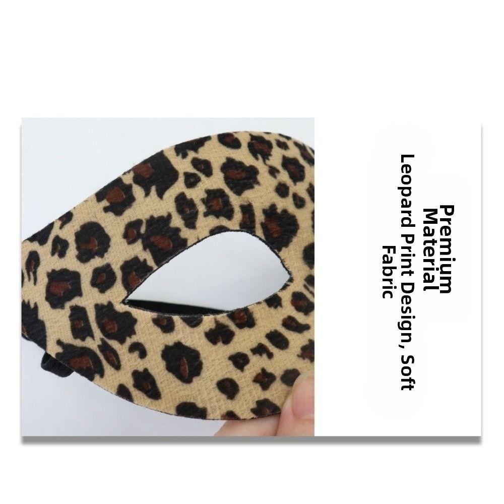 3Pcs/Set Leopard Catgirl Costume Accessories Creative Fashion Half Face Mask Halloween Decoration Sexy Masquerade Mask Christmas