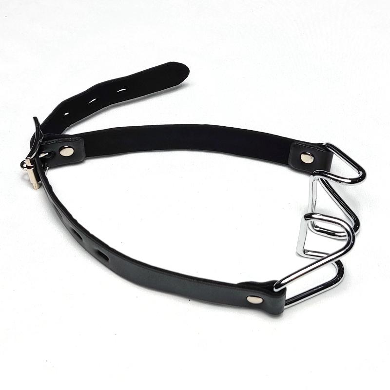Adjustable Metal Mouth Gag with Nose Hook for BDSM Couple Play Adult Sex Toys