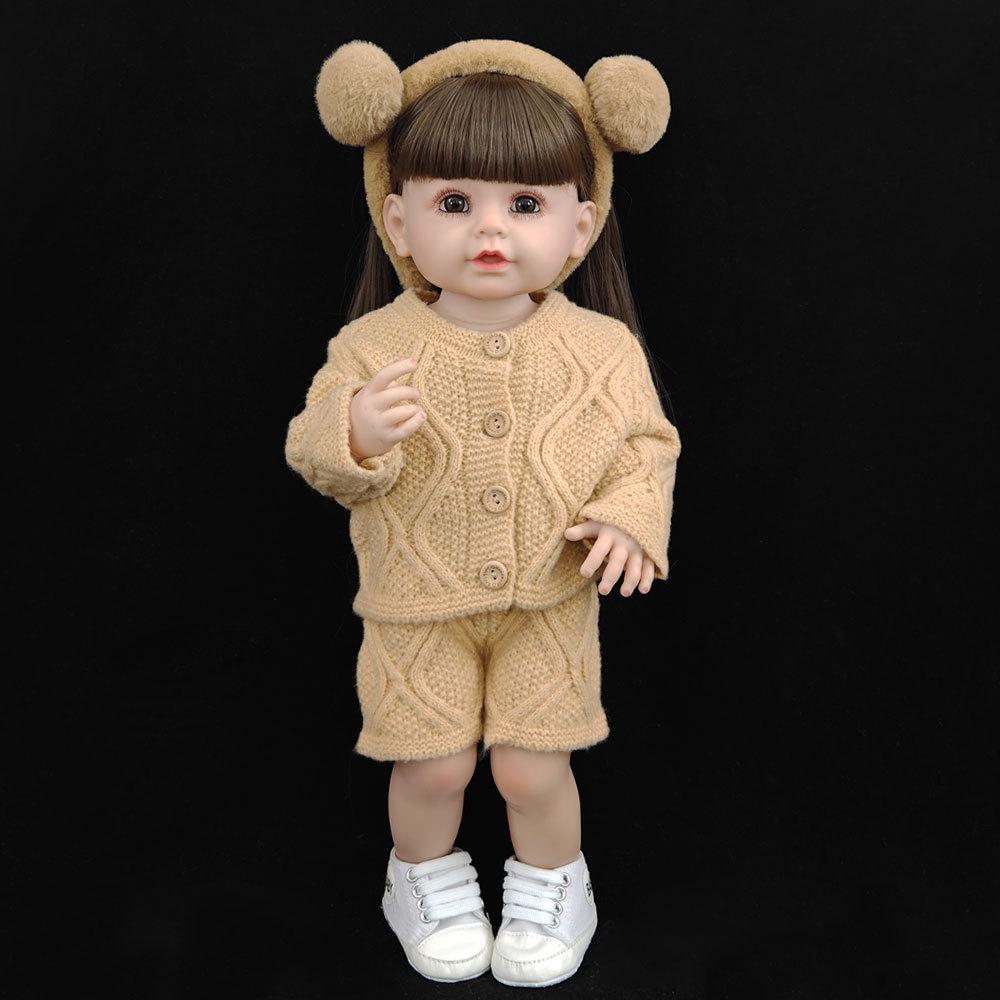 

55 см реалистичные куклы реборн детские мягкие клеевые куклы реборн милая игрушка для девочек принцесса подарочная кукла сопутствующие куклы детские игрушки Full set (doll+clothes)