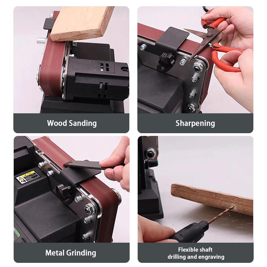 Electric Belt Sander Household Knife Sharpener Industrial Grade Mini Polishing Tool Dual Purpose Belt Sander Sanding Machine