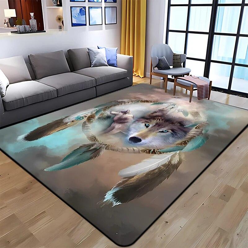 Best Selling Wolf Art Printed Carpet for Living Room Large Area Rug Soft Mat E-sports Chair Carpets Alfombra Gifts Dropshopping