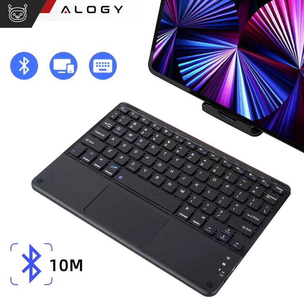 Klawiatura Bezprzewodowa Z Touchpadem Bluetooth Touchpad Do Pc Tv Tabletu Usb-C Alogy Wireless Czarna