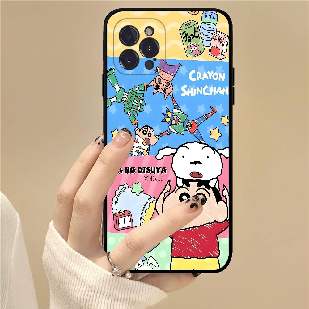 Crayons Shin-chan Phone Case For iPhone 16 15 14 11 12 13 Mini Pro XS Max Cover 6 7 8 Plus X Funda Shell