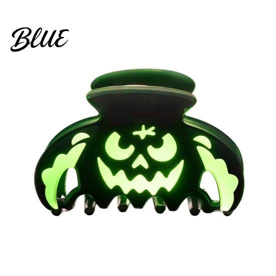 Unique Niche Hair Accessories Halloween Claw Clips Luminous Ghost Pumpkin Pattern Acrylic Anti-slip Retro Grips Glow in The Dark Grippers for