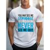 European sizes Never Give Up Men'S T-shirts, Generous, Comfortable, Round Neck