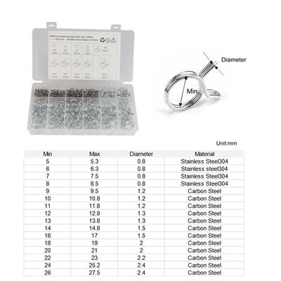 250 Pcs Car Suv Double Wire Fuel Line Hose Tube Spring Clamp Assortment