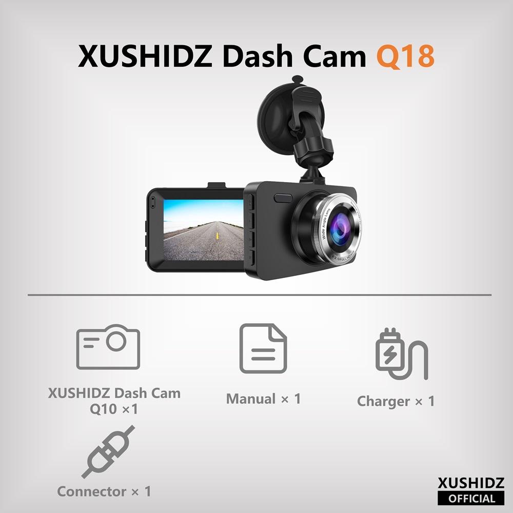 

XUSHIDZ Q18PRO 1080P Dash Came Автомобильная камера-регистратор Супер Ночное Видение Сверхбольшая Апертура Двойная Автомобильная камера DVR Двухканальный None