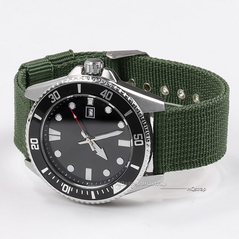 16mm 18mm 20mm 22mm Nylon Armee Sportband Nylon Stoff Gürtel Zubehör Dornschließe Bänder Schwarz Kaffee Blau Grün Uhrenarmband