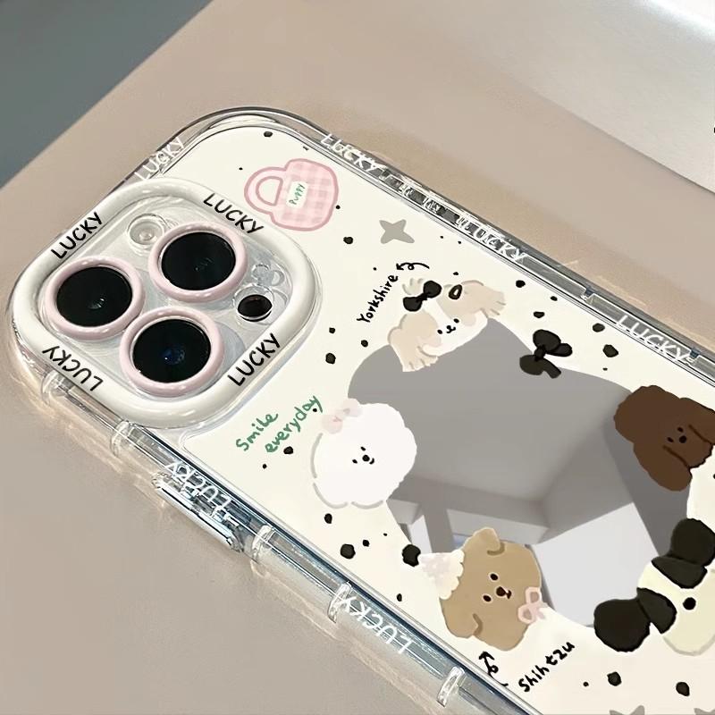 Cartoon Puppy Suitable for Iphone16pro Mobile Phone Case Apple 15plus Mirror 14 Cute 13 Silicone 12/xr