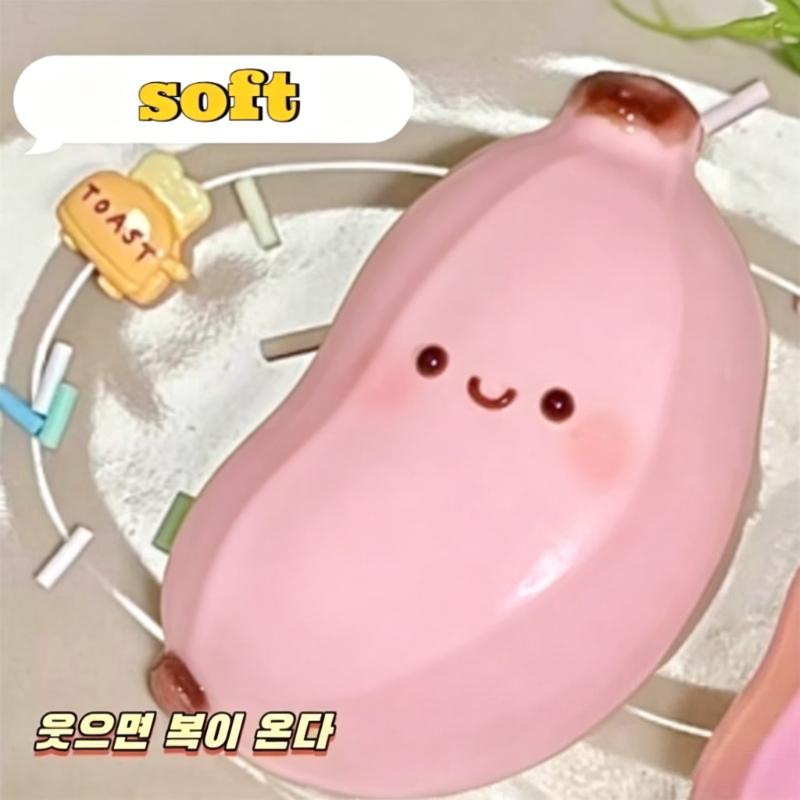 Cartoon Face Banana Squishies Anxiety Relief Fruit Squeeze Toys Desk Decor Party Prank Prop