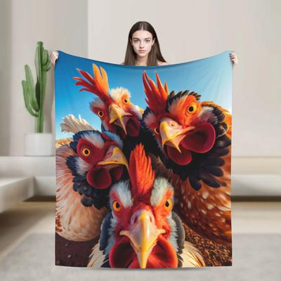Chicken FCAWF Flannel Throw Blanket Super Warm Winter Blanket for Kids Home Decor Funny Bedspread Sofa Bed Cover