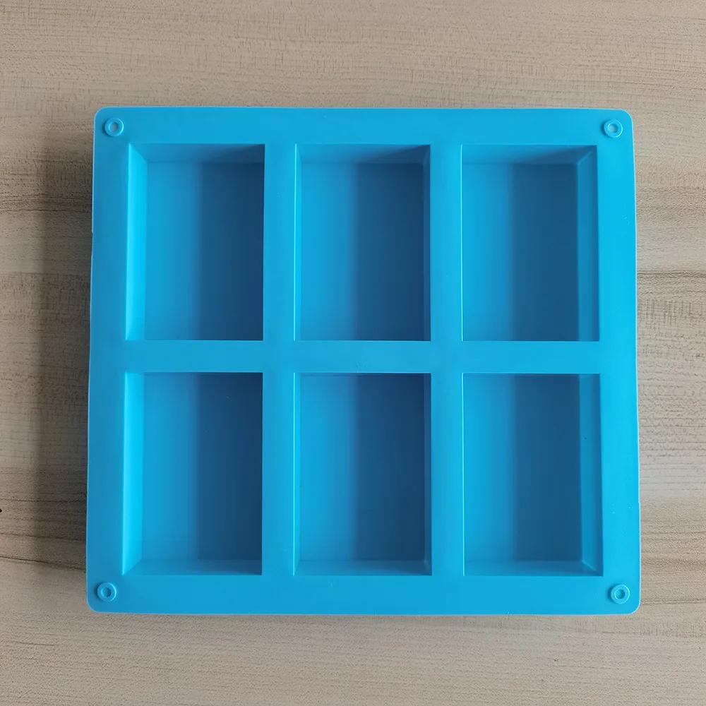 

6 Ячеек Форма для Мыла Ручной Работы из Силикона 6 Типов Цветочный Узор Плоское Дно Эфирное Масло Туалетное Мыло DIY Выпечка Торт Квадратная Форма Формы