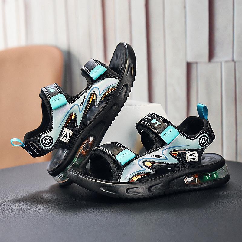 

Медленная амортизация, сандалии с воздушной подушкой для мальчиков, новинка лета 2025 года, детские, студенческие, для детей среднего и старшего возраста, пляжная обувь на мягкой подошве, водонепроницаемая 39