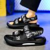 Sandals men wear in summer, teenagers thick-soled anti-skid sports, wading anti-skid driving to work, beach sandals
