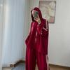 Muslim Suit Women Hoodie Top Wide Leg Pants 2 Piece Set Trousers Hooded sweatshirt Ensemble Sporty Stripe Outfits Tracksuit