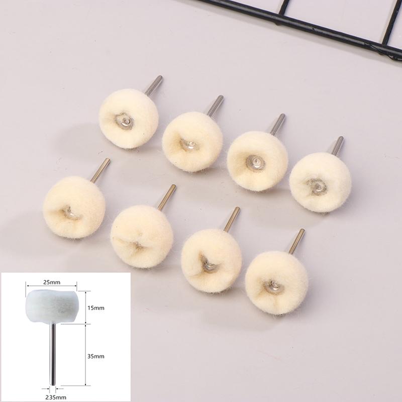 10Pcs Mini Wool Polishing Head 3Mm Shank Buffing Wheel Polish Brush Drill Rotary Abrasive Brush Hand Grinding Buffing Tools