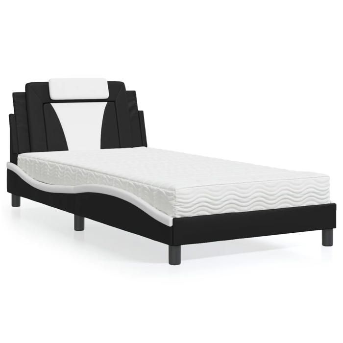 VidaXL Lit avec Matelas, Lit Rembourré avec Coussin de Tête de Lit, Lit Simple, Lit Adulte, Meuble de Chambre à Coucher 3208780