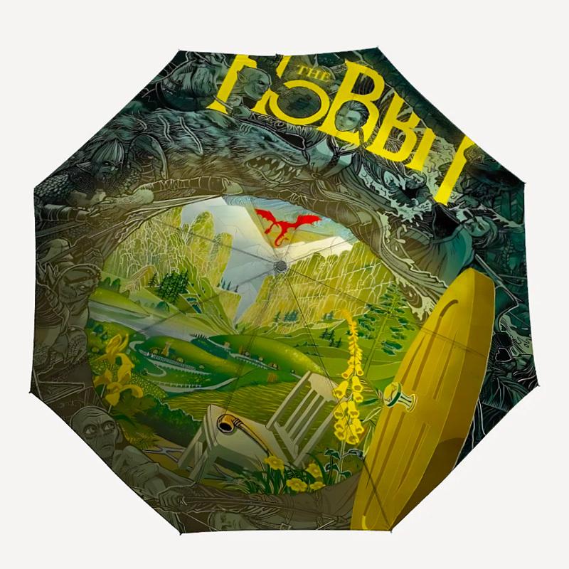 

1pc The Hobbit 8-Ribs Sturdy Frame, Automatic Open/Close, Durable & Colorful Ideal for Beach, Travel, And All Seasons, 10249