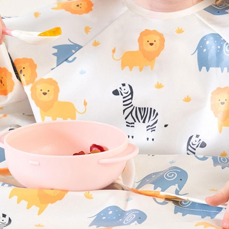 Baby Feeding Bib with Integrated Table Cover Water Resistant and Stain Resistant for Most High Chairs Comfortable Wear