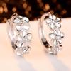Fashionable Crystal Earrings For Women Chic Tea Flower Design Copper Material Wholesale From Source Factory