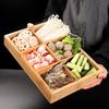 ZISIZ Bamboo Divided Serving Tray for Hot Pot