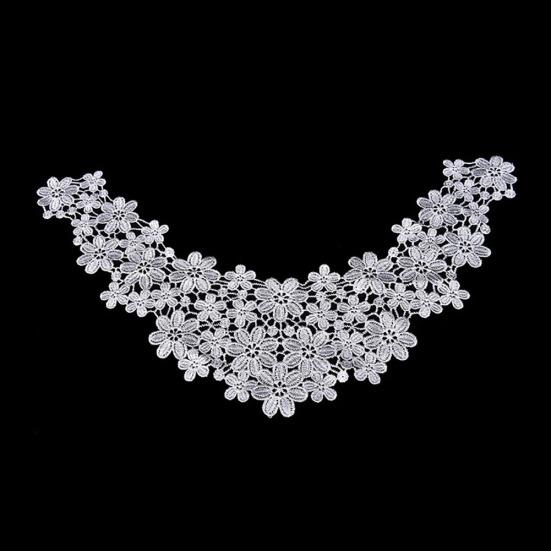Bridal Wedding Flower Fabric Neckline Neck Collar Sewing Craft Applique Trim