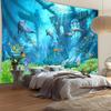 Tapeçaria Mística do Mundo Subaquático com Golfinho Fofo, Pendente de Parede com Vida Marinha do Oceano para Quarto, Sala de Estar e Dormitório, Decoração de Casa