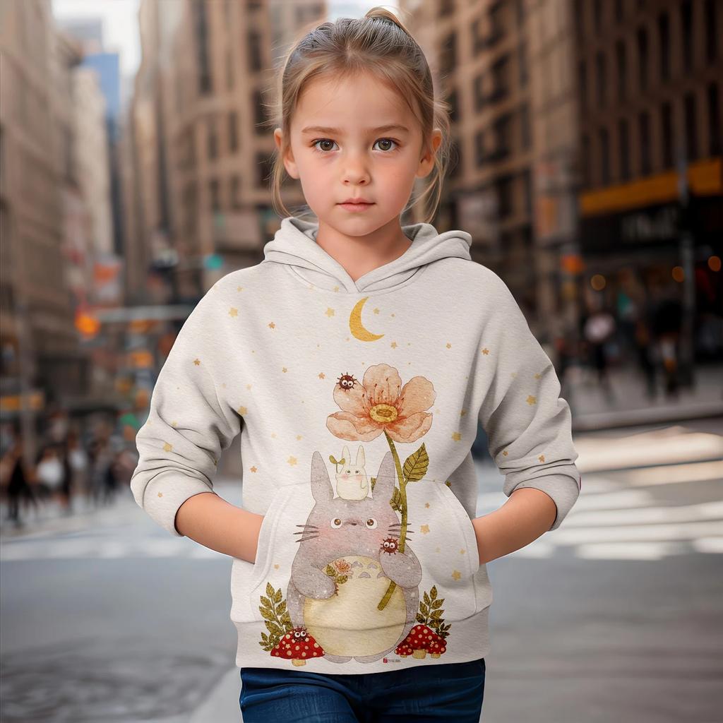 Girls Fashion Clothes 8 Years Kids Boutique Cute Children Girl Children's Clothing Autumn 3d Printed Chinchilla Hoodies Hoodie