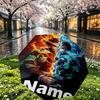 Custom Name Personalized Demon Slayer Print Umbrella, Auto Open Close, 8‑Rib Sturdy Frame, Commute Camping Hiking Use, Birthday Gift