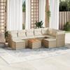 Vidaxl 10-Cz. Garden Furniture Set With Cushions, Beige, Poly Rattan