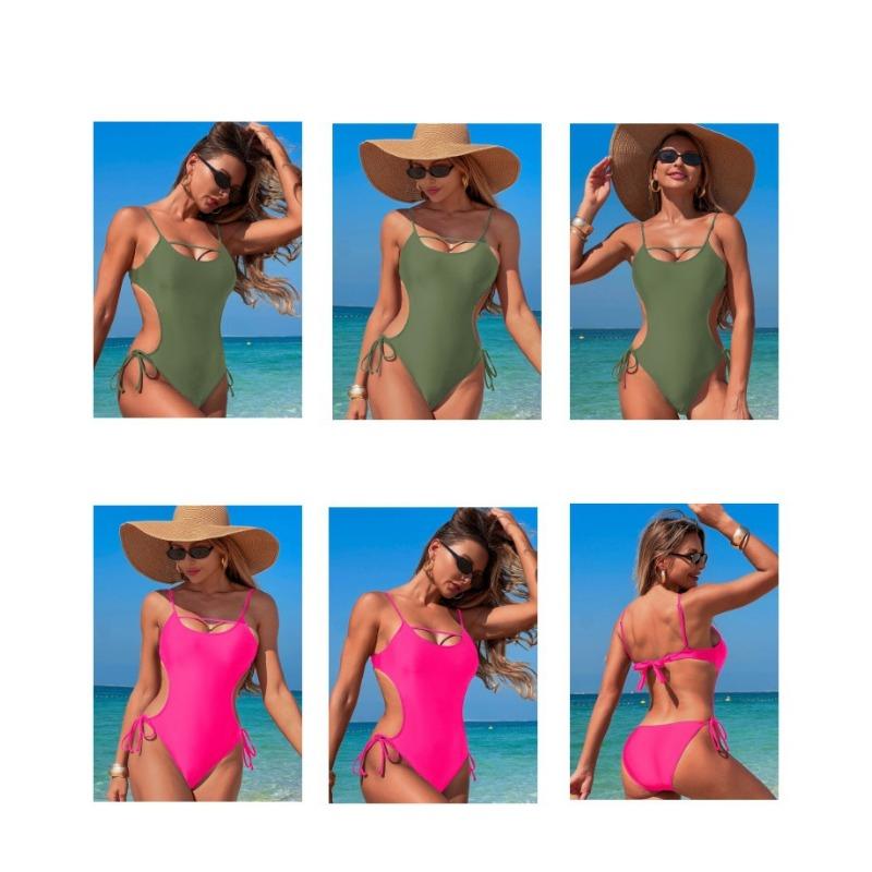 Sexy Backless High Stretch Quick Dry Solid One Piece Swimsuit For Women