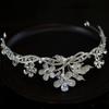 Korean New Style Luxurious and Atmospheric Zircon Flower Bride Wedding Crown Headdress Crown Tiara Hair Accessories