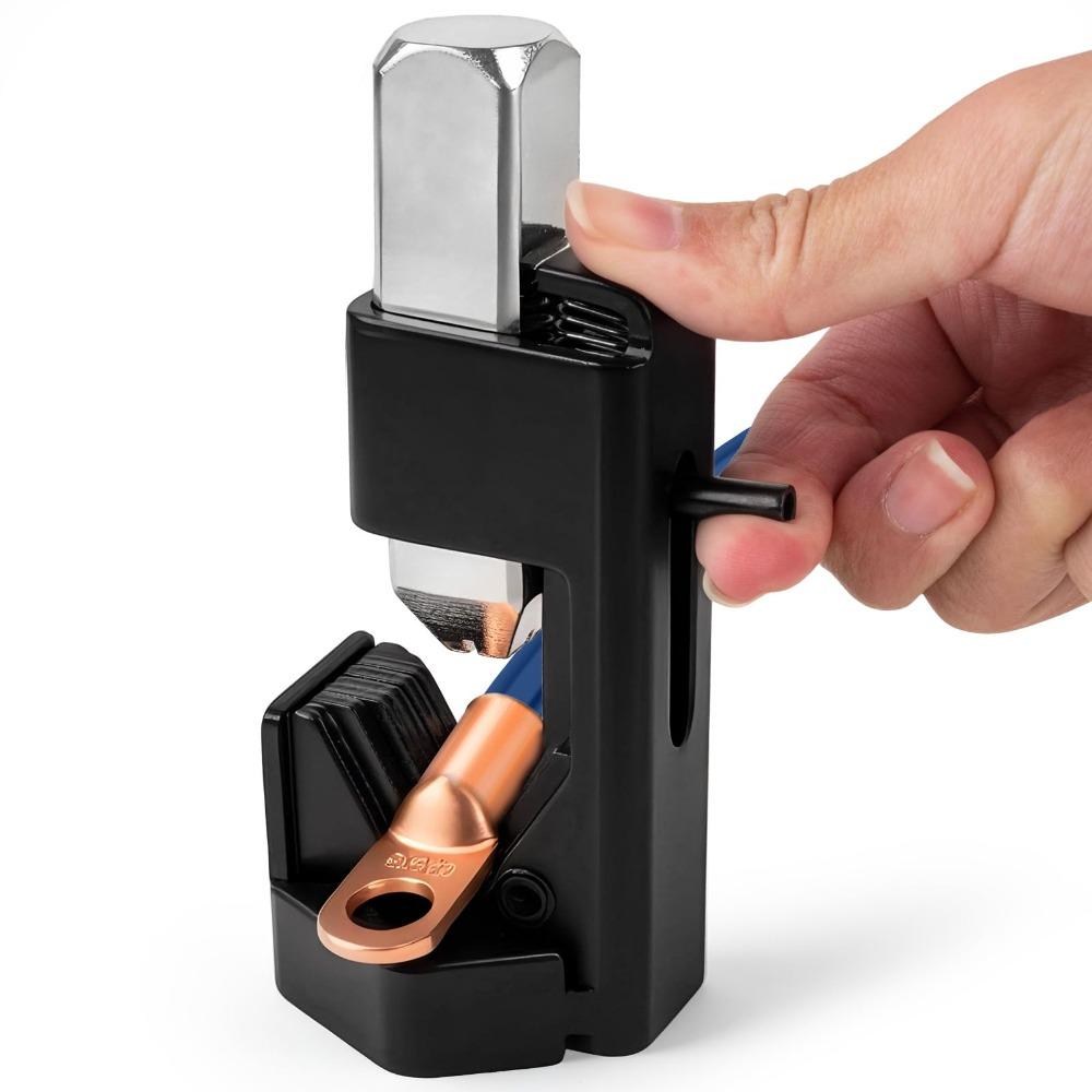 

Stainless Steel Lug Crimping Tool Strong Impact Resistance Spring Loaded Battery Cable Crimper Pocket Size Battery Lug Crimper хаки